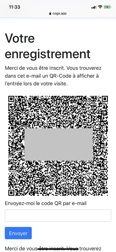 画像　ユーザーがナイトクラブなどで提示するQRコード画面（ジェトロ撮影）