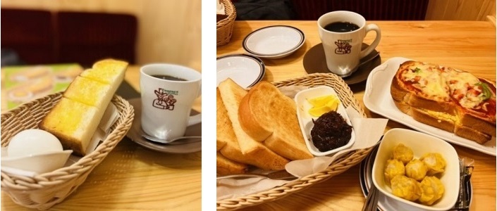 写真　朝食メニューなどの様子（ジェトロ撮影）