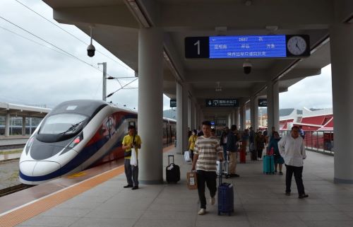 写真　中国南部・雲南省に位置するモーハン駅（ジェトロ撮影）