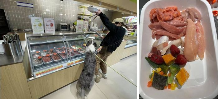 写真　ビュッフェ方式で販売されるフレッシュペットフード（ジェトロ撮影）