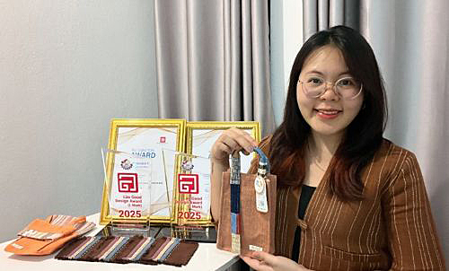 写真　リクラフトラオスのLマーク受賞作品（同社提供）