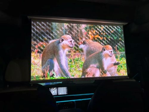 写真　問界M8の車内プロジェクター（ジェトロ撮影）