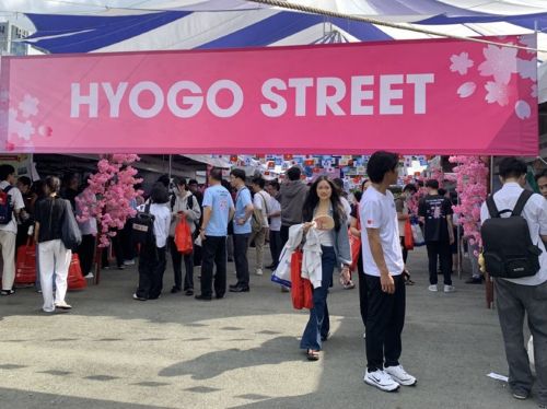写真　兵庫県の企業ブース「HYOGOストリート」（ジェトロ撮影）
