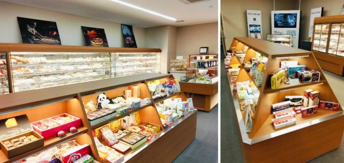 写真　レオン自動機の機械が製造した国内外の銘菓、同社サンプルルーム内（ジェトロ撮影）