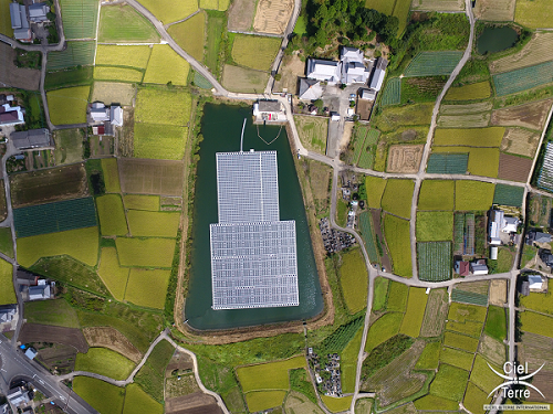 シエル・テール・ジャパンが建設した徳島県初の水上太陽光発電所