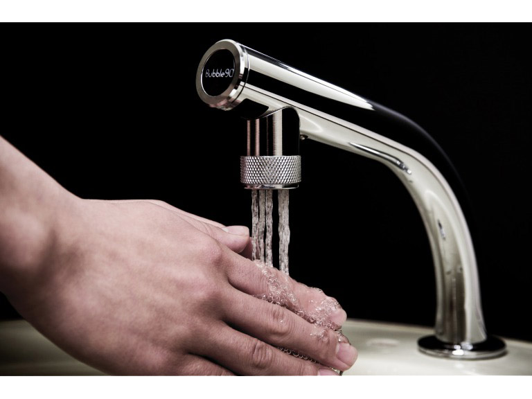 Our new Bubble90 sensor faucet is incredibly useful in public spaces as a countermeasure against touch-based cross-contamination.						