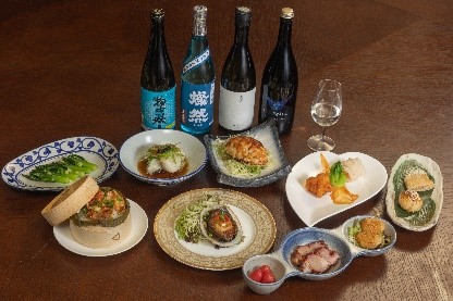 レストランプロモーションで実際に提供された日本酒と広東魚介料理の2アリングメニュー例1