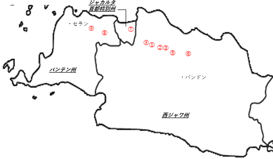 ①EJIP Industrial Park Plot 3A, Cikarang Selatan, Bekasi 17550 West Java, Indonesia ②Jl. Tol Jakarta – Cikampek KM. 37, Cikarang Pusat 17530, Bekasi Jawa Barat, Indonesia ③Graha KIIC 2nd Floor, Jl. Permata Raya Lot.C-1B, Kawasan Industri KIIC. Karawang 41361- West Java, Indonesia ④MM2100 Industrial Town, Cikarang Barat, Bekasi 17520 West Java, Indonesia ⑤Jl. H. R. Rasuna Said Blok, Jl. Taman Patra XIII No.Kav 3-4, RT.9/RW.4 12950 Daerah Khusus Ibukota Jakarta Jawa ⑥GJH3+8RJ, Sawangan, Kec. Cipeundeuy, Kabupaten Subang, Jawa Barat ⑦Kawasan Industri Pulogadung, Pulogadung, Cakung, Jakarta Timur ⑧Jl. Baru Pemda Tigaraksa, Cikupa, Tigaraksa, Tangerang ⑨Jl Raya Jakarta Serang KM 68, Cikande, Serang, Banten