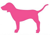 犬の形の商標ピンク