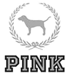 犬の形の商標PINKの英語文字を追加黒