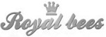 英文字ROYAL BEEの真ん中の上に王冠があるシルバー色の商標。