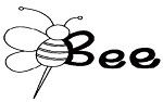 蜂の絵と共に黒い色でBeeと書いてある。