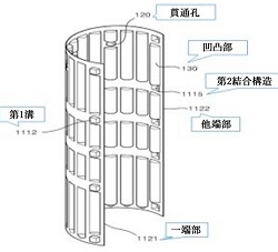 被告の本件特許は、真っ直ぐな根植物の栽培に使用される板状部材に関するものであり、請求項1は次のとおりである。  【請求項1】(前略)第1結合構造(1111)の突出した部分が第2結合構造(1115)の第2溝(1116)に押し込まれるか、又は上記第2結合構造(1115)の突出した部分が第1結合構造(1111)の第1溝(1112)に押し込まれ(以下「構成要素1」という)、筒状に巻かれて内部に栽培土壌が満たされる栽培空間(S)を形成すること(以下「構成要素2」という)を特徴とする真っ直ぐな根植物栽培用板状部材。本件特許は、板状部材を巻いて両端部の第1、2結合構造(1111、1115)のそれぞれに形成された溝(1112、1116)を相手側の溝に押し込むことによって筒状をなすものである。