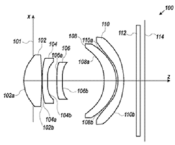 携帯電話等の小型電子機器に搭載されるカメラに用いられるレンズ組立体の図面