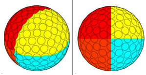 この図は、本件出願のゴルフボールのデザインを示したものです。