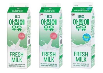 この図は、被告の1つの牛乳製品について、その包装の変遷を示した写真です。