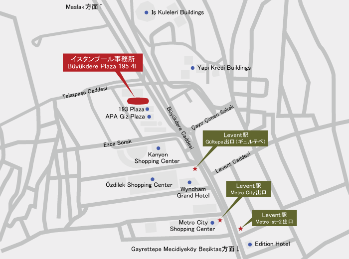 イスタンブール事務所案内図