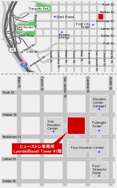 ヒューストン事務所案内図
