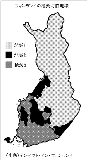 フィンランドの投資助成地域