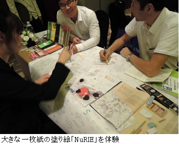 大きな一枚紙の塗り絵「NuRIE」を体験