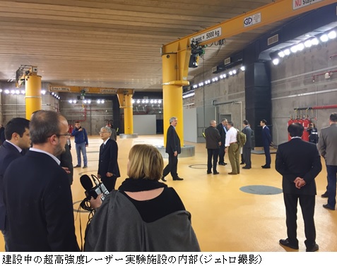 写真　建設中の超高強度レーザー実験施設の内部（ジェトロ撮影）