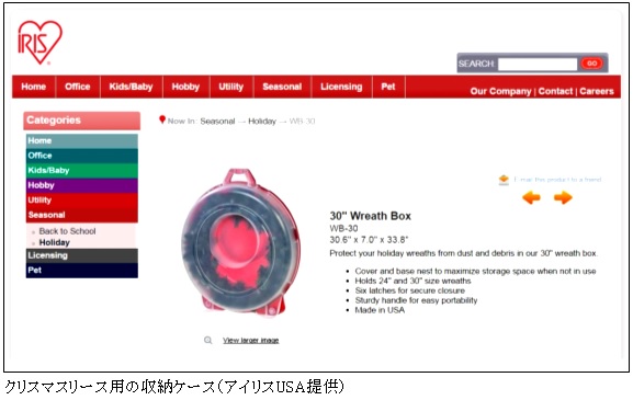  写真　クリスマスリース用の収納ケース（アイリスUSA提供）