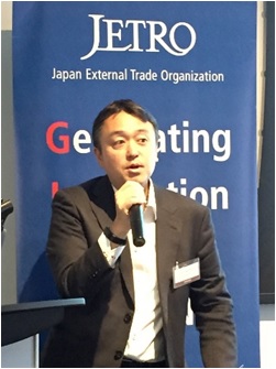 写真　キッセイアメリカの加藤吉祥氏（ジェトロ撮影）