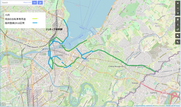 （出所）ジュネーブ州政府の発表に基づきジェトロ作成、オープンストリートマップ（CC-BY-SA 3.0）利用