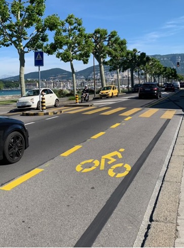 写真　新たに整備された自転車道（ジェトロ撮影）