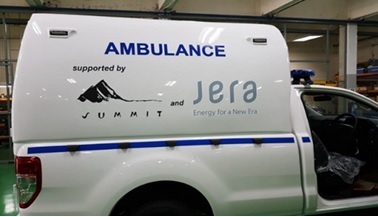 写真　8月4日にチョットグラムに到着する2台目救急車、近日受け渡し予定（JERA提供）