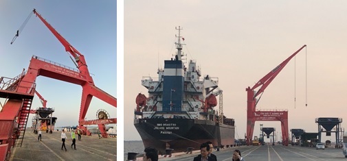 写真　ロンアン国際港の埠頭（1月15日、左：ホーチミン日本商工会議所提供、右：ジェトロ撮影）