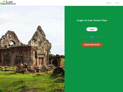 写真　新たなビザ申請サイト「Lao Green Pass」の画面（ジェトロ撮影）
