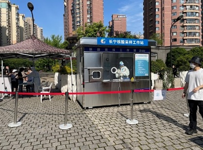 写真　上海市内の常態化PCR検査場（ジェトロ撮影）