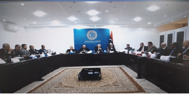 写真　リビア外務省に集まった同国政府関係機関の担当者ら（ジェトロ撮影）