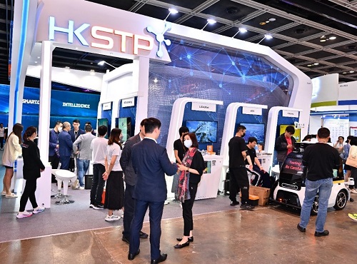 写真　HKSTPが育成したスタートアップ企業が複数出展（ジェトロ撮影）