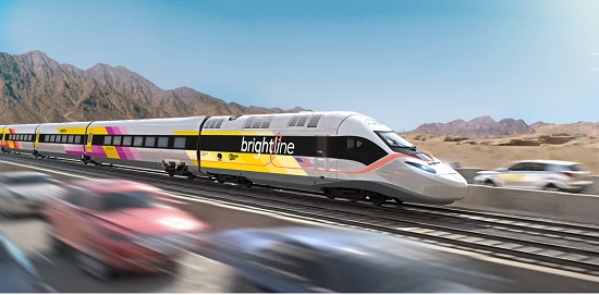 画像　高速鉄道ブライトラインの車両（Brightline提供）