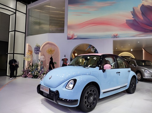 写真　長城汽車のブランド「オラ」はユーザーとメーカーが共同でカスタムした車両を展示（ジェトロ撮影）