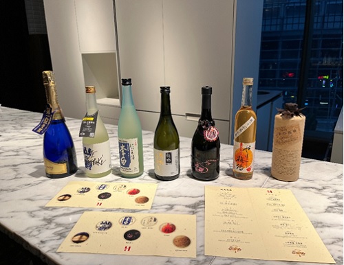 写真　ペアリングイベントで提供された日本酒（ジェトロ撮影）