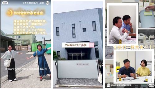 写真　（左から）やまと蜂蜜、ヤマヤ、岩崎工業のPR動画より