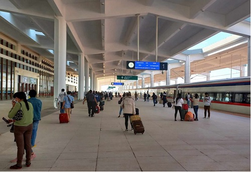 写真　ビエンチャン駅の様子（ジェトロ撮影）