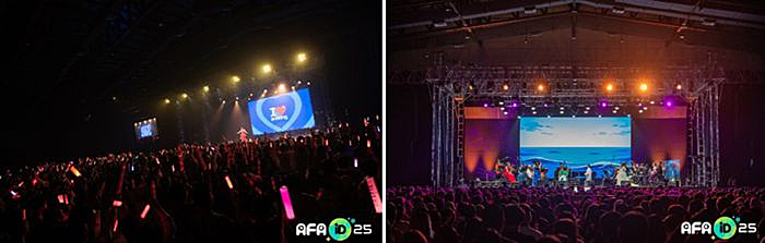 写真　アニソンコンサート（左）とジブリコンサート（右）（ともにAFA ID撮影）