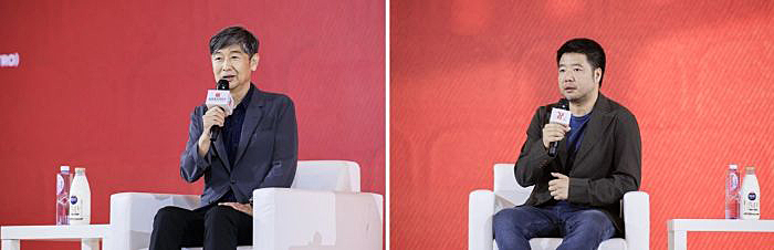 写真　美術監督の種田陽平氏（左）、プロデューサーの頓河氏（右）（ともにSIFF提供）