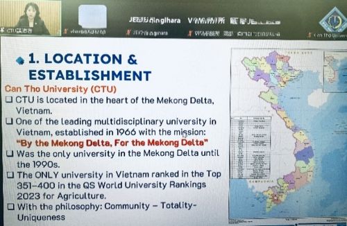 写真　カントー大学の紹介（ジェトロ撮影）