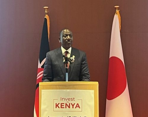 写真　ウィリアム・ルト大統領のスピーチ（ジェトロ撮影）