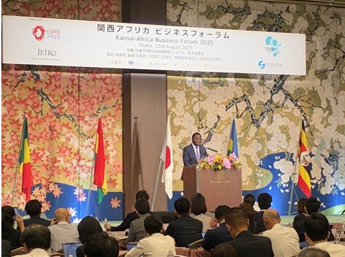 写真　セネガルのジョップ産業・通商相によるスピーチの様子（ジェトロ撮影）