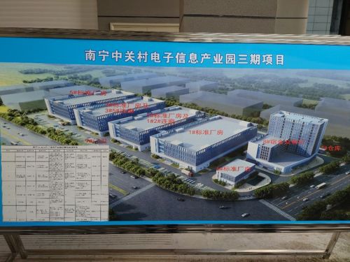 写真　同社が入居する中関村電子信息産業園第三期プロジェクトの説明看板（ジェトロ撮影）