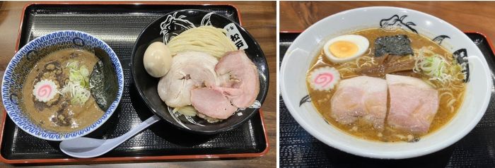 写真　つけ麺と中華そば（ともにジェトロ撮影）