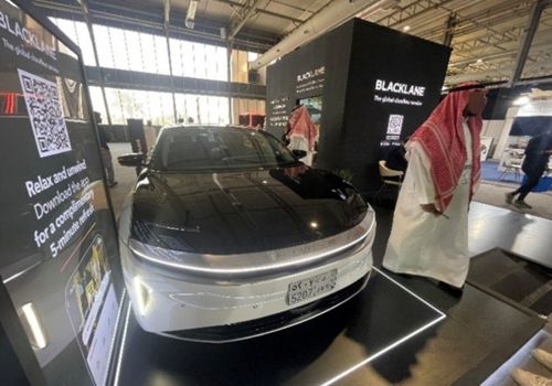 写真　Budget Rent A Car展示でのルシードの様子（ジェトロ撮影）