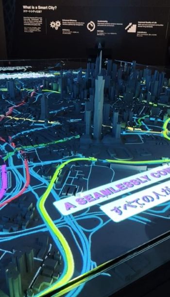 写真　スマートシティー構想を紹介する展示（ジェトロ撮影）
