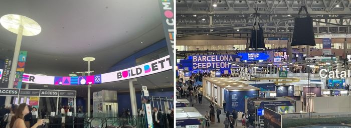 写真　SCEWC（左）とディープテック・サミット（右）の様子（ともにジェトロ撮影）